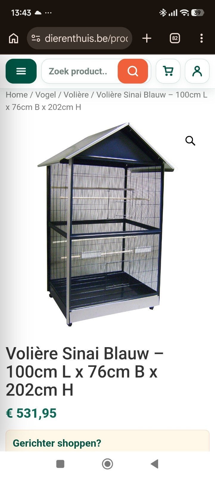 volière te koop, Animaux & Accessoires, Oiseaux | Cages & Volières, Enlèvement, Volière