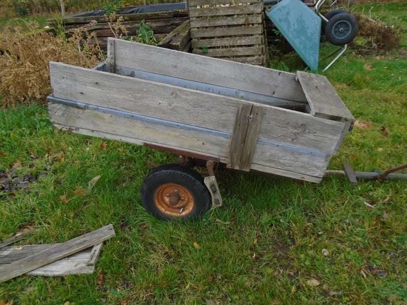 Aanhangwagentje voor motoculteur of zitmaaier, Tuin en Terras, Zitmaaiers, Ophalen, Gebruikt