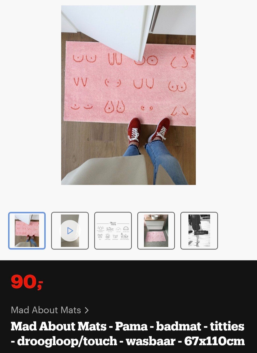 NIEUW Mad About Mats badmat titties, Ophalen of Verzenden
