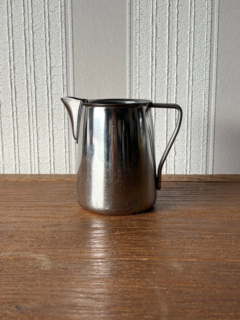 Pot à lait/mousseur barista vintage — Mid-Century Inox, Pichet, Enlèvement ou Envoi, Vintage, Utilisé
