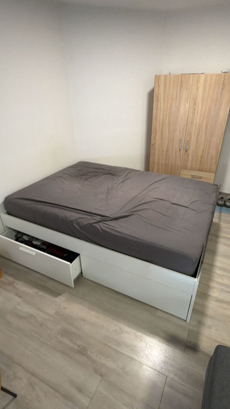 Lit IKEA, Maison & Meubles, Chambre à coucher | Lits, Utilisé, Queen size, 140 cm, 200 cm, Bois, Blanc, Enlèvement