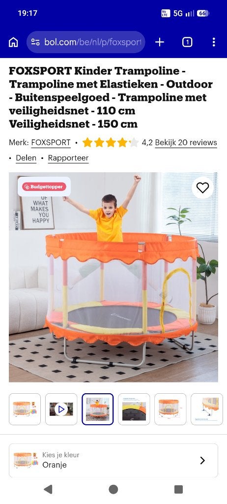 Trampoline 1m10, Ophalen, Gebruikt