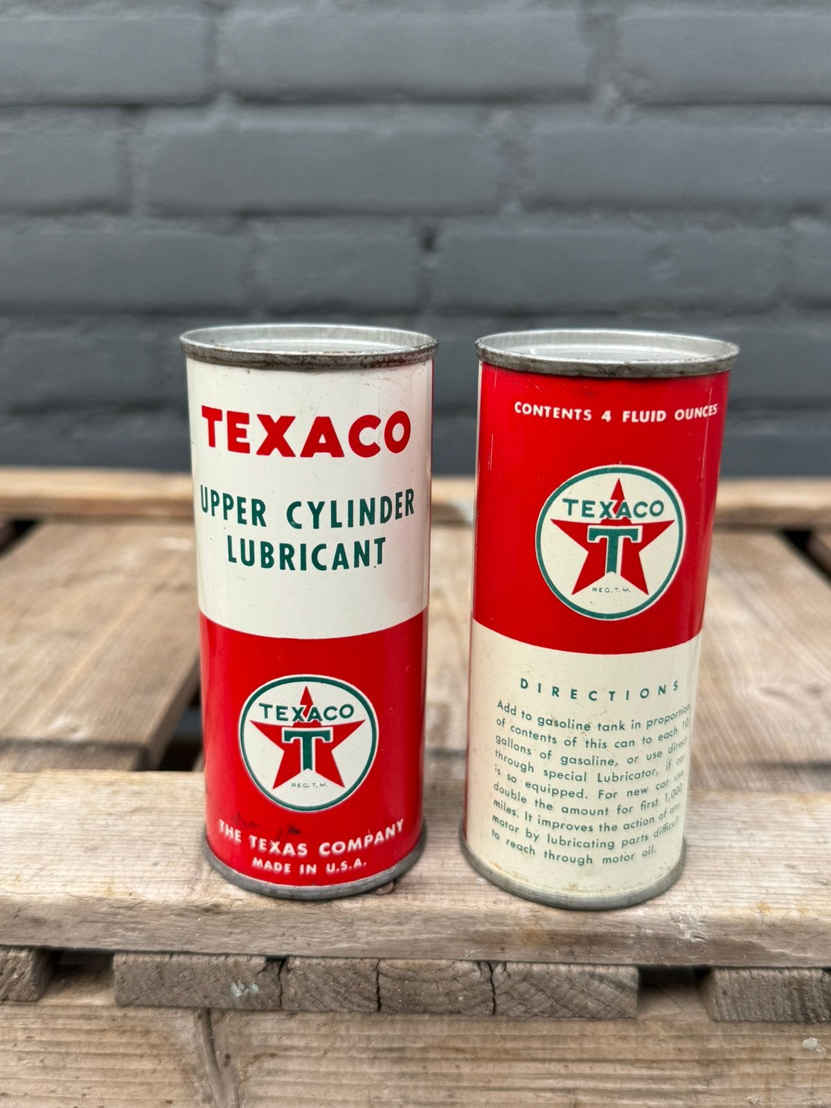 TEXACO USA oude olie blikjes, Verzamelen, Ophalen of Verzenden, Gebruikt, Overige, Overige merken