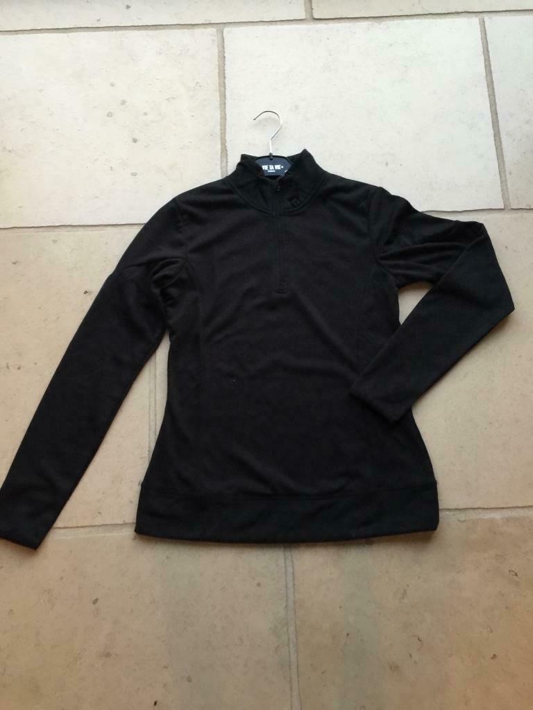 Polaire noire centrée pour dames avec zip au cou, M: 36/38, Enlèvement ou Envoi, Taille 36 (S), Pull, MET