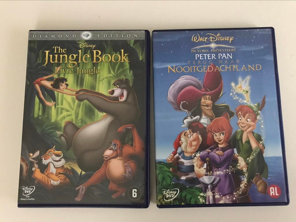 2 x dvd Disney The jungle book / Peter Pan terug naar, Cd's en Dvd's, Ophalen of Verzenden
