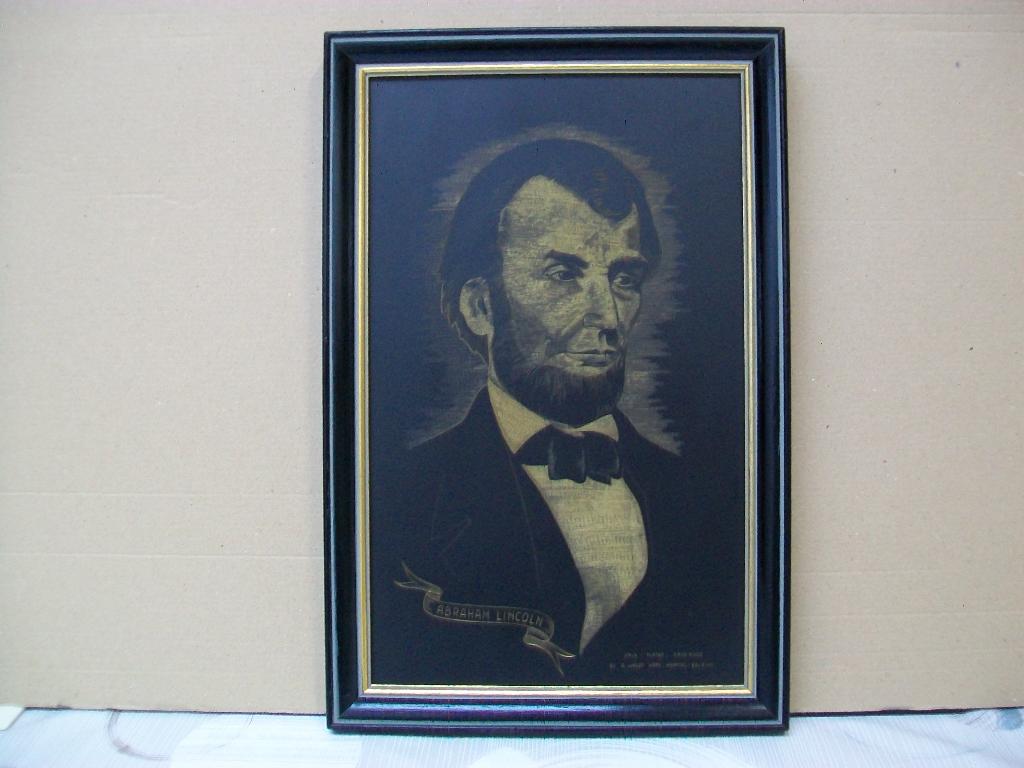 Abraham Lincoln President America - Kader - Vintage - Retro, Antiek en Kunst, Kunst | Tekeningen en Fotografie, Ophalen of Verzenden