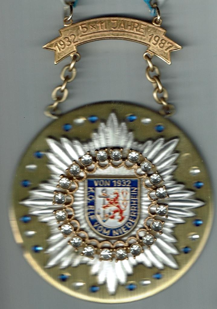 Medaille carnaval Niederhein Duitsland 1932-1988, Verzenden, Overige materialen