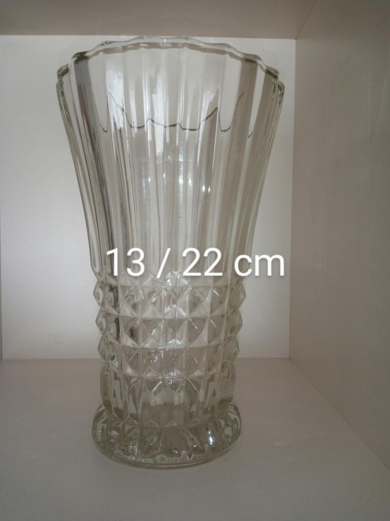 Grand vase en verre vintage, Maison & Meubles, Enlèvement ou Envoi, Blanc, Verre
