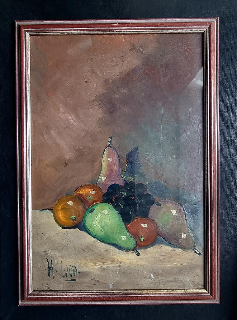 Nature italienne morte unique, huile sur contreplaqué, Envoi