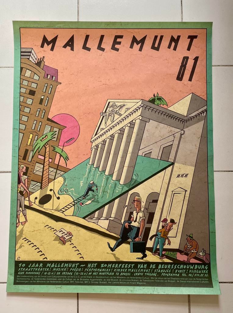 Ever Meulen & Eddy Flippo Affiche Mallemunt 81 poster, Verzamelen, Posters, Verzenden