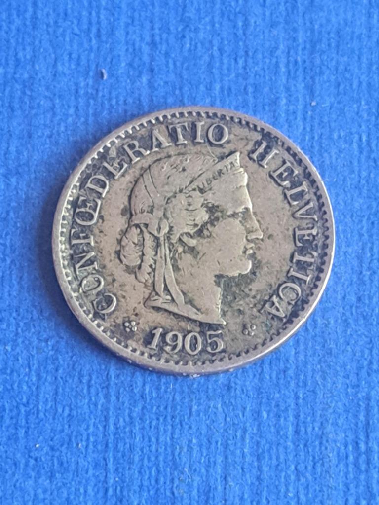 1905 Suisse 5 centimes, rare, Envoi, Autres pays, Monnaie en vrac