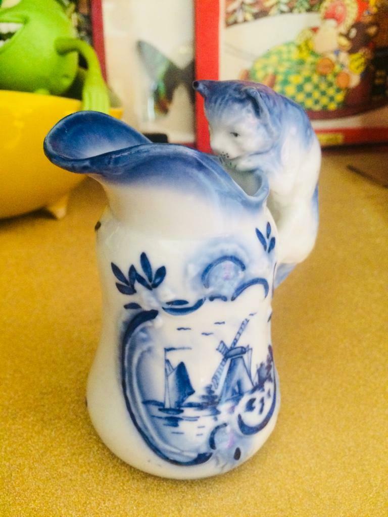 Vintage - Melkkan met kat, Antiek en Kunst, Ophalen of Verzenden