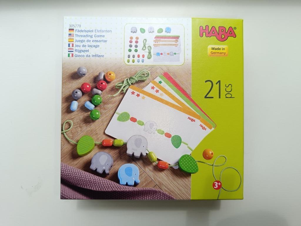 Haba rijgspel olifanten / kralenset, Kinderen en Baby's, Ophalen, Zo goed als nieuw, Knutselen