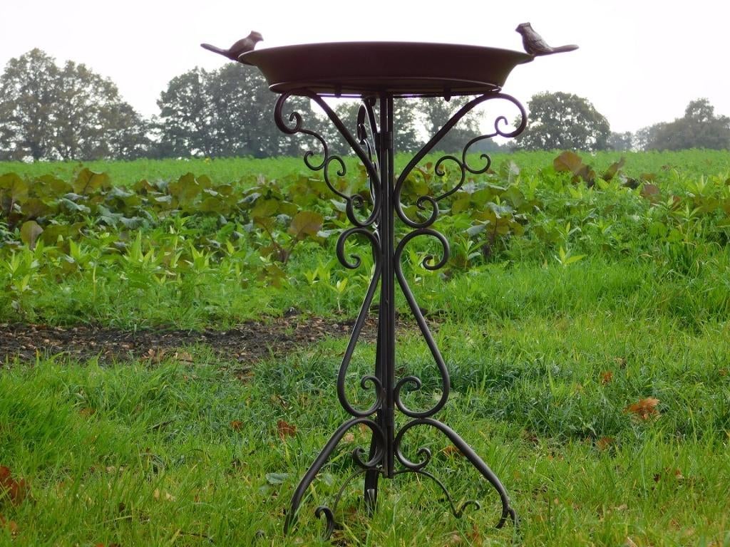 Vogelbad met Vogeltjes - 75 cm - Bruin, Ophalen of Verzenden