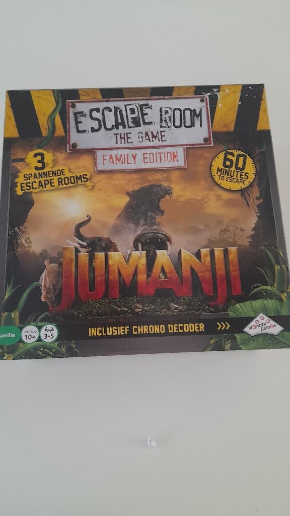 Escape room the game family edition jumanji, Hobby en Vrije tijd, Drie of vier spelers, Ophalen, Nieuw, Identity Games