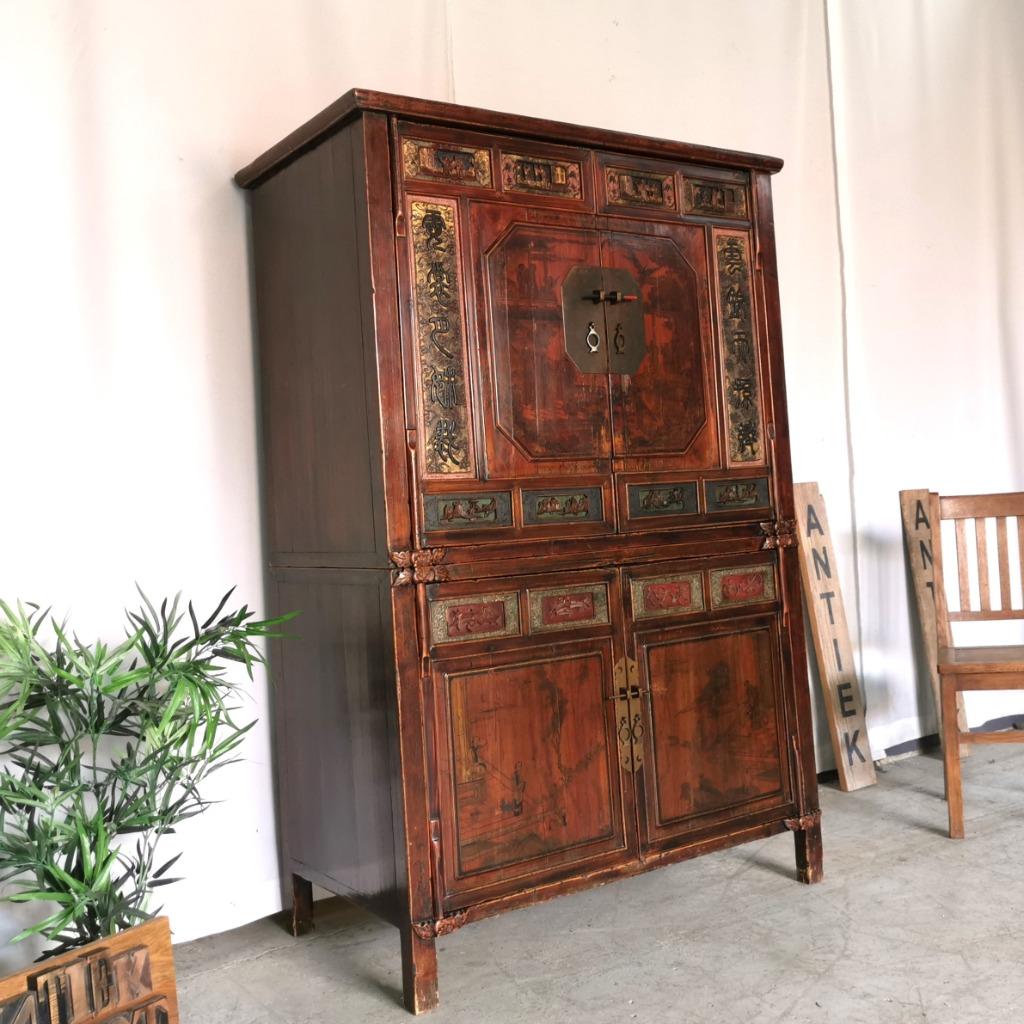 Originele antieke Chineese bruidskast anno 1900 H 171 B 111, Ophalen