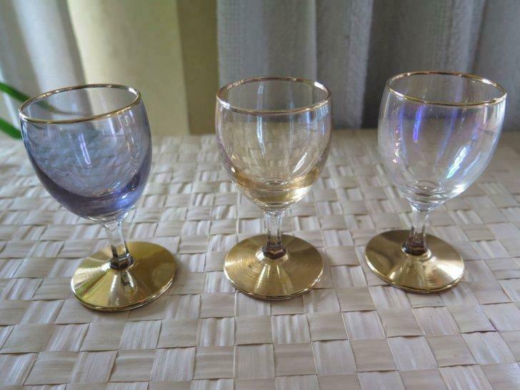 vintage glazen met gouden rand, Antiek en Kunst, Ophalen of Verzenden
