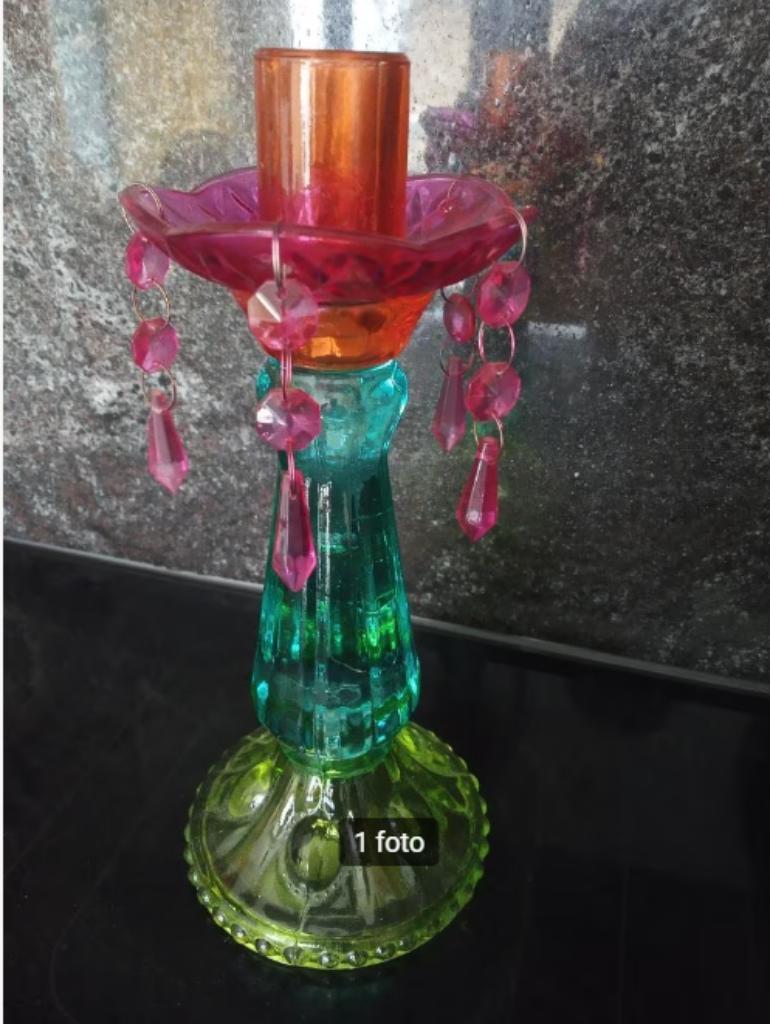 Chandelier en verre épais unique, Maison & Meubles, Accessoires pour la Maison | Bougeoirs & Bougies, Comme neuf, Chandelier, Autres matériaux