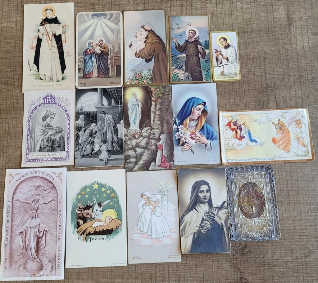 15 religieuze prentjes, Verzamelen, Ophalen of Verzenden, Gebruikt, Overige onderwerpen, Prent