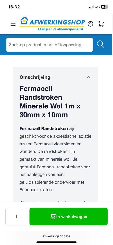 Fermacell Randstroken Minerale, Doe-het-zelf en Bouw, Ophalen