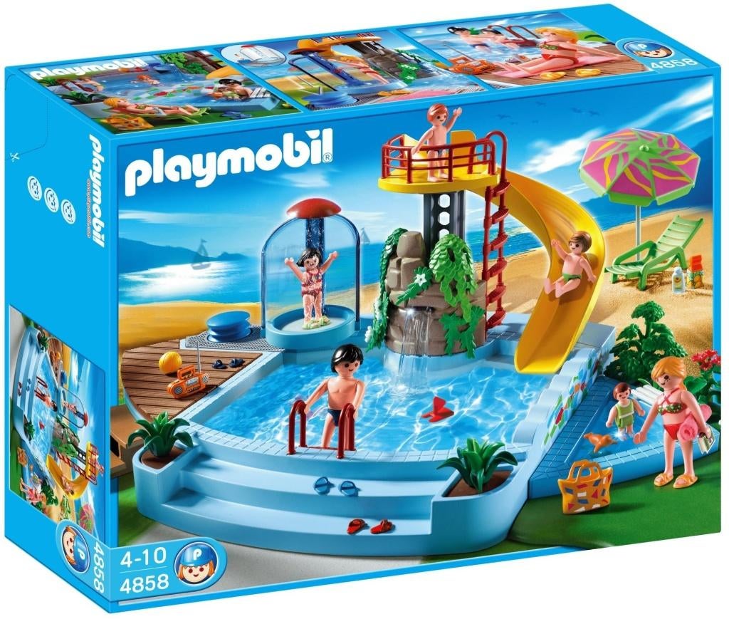 playmobil  Openluchtzwembad met glijbaan 4858, Enfants & Bébés, Jouets | Playmobil, Enlèvement