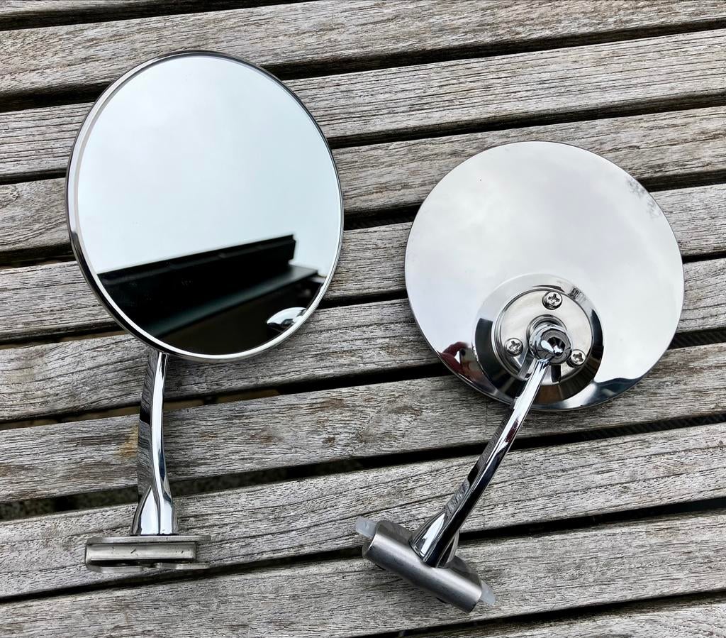 Chrome oldtimer klemspiegels, chroom spiegel, Auto-onderdelen, Ophalen of Verzenden