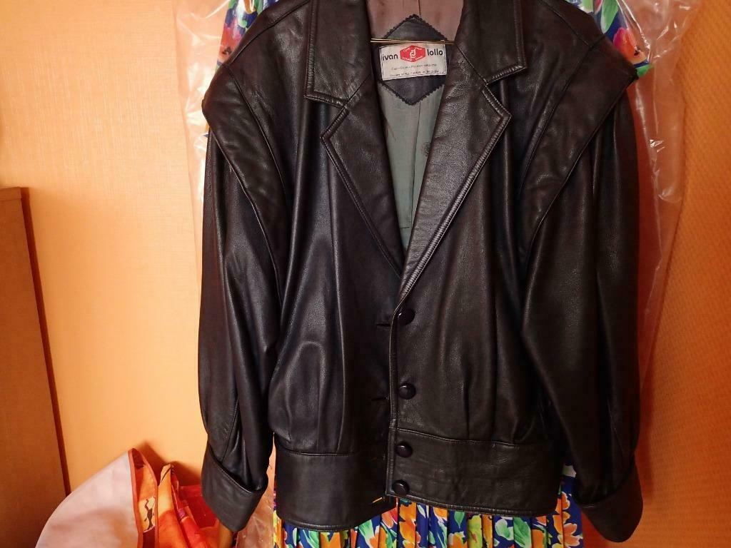 Blouson en cuir taille 38, Maat 38/40 (M), Blauw, Ophalen of Verzenden, Ivan Lollo