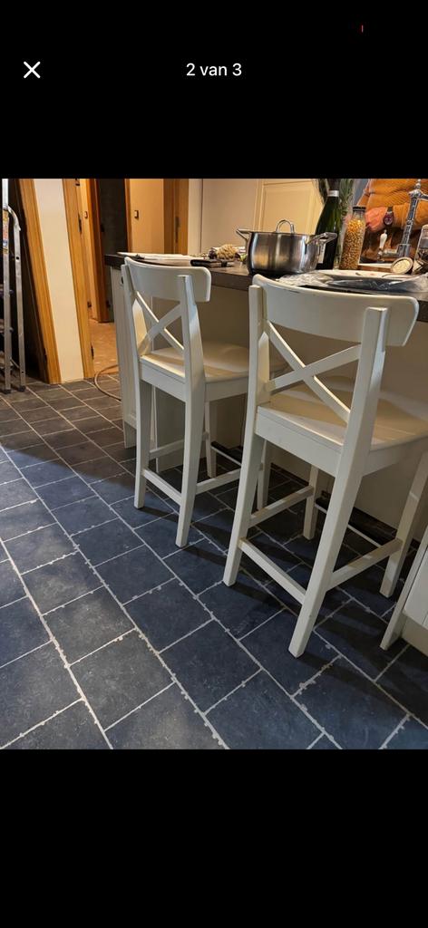Witte landelijke barstoelen barkrukken, Ophalen, Zo goed als nieuw