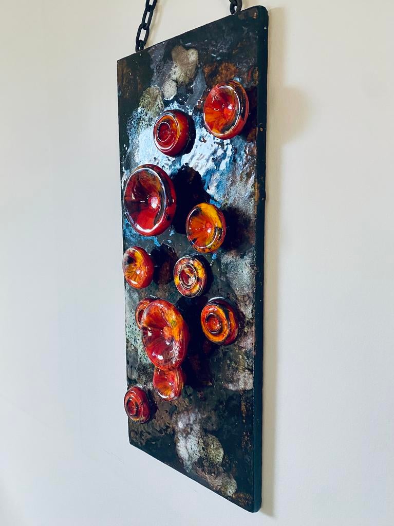 Vintage Ruscha Mushroom Fat Lava wandtegel, Antiek en Kunst, Kunst | Schilderijen | Abstract, Ophalen