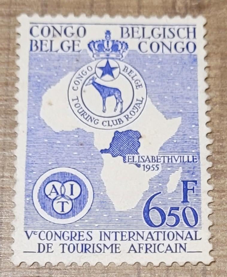 Oude postzegel: Belgisch-Congo - Congres international, Postzegels en Munten, Ophalen of Verzenden, Overige landen, Postfris