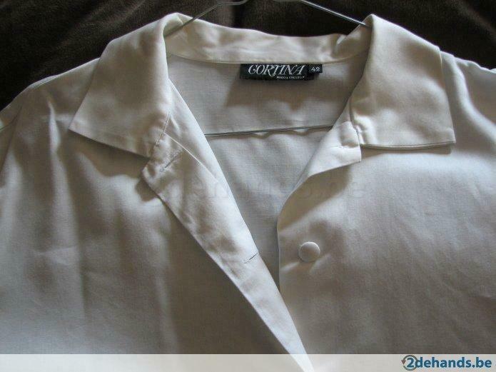 Blouse femme écru à manches longues 'Cortina', M: 42/44,, Taille 42/44 (L), Enlèvement ou Envoi, Porté, Blanc