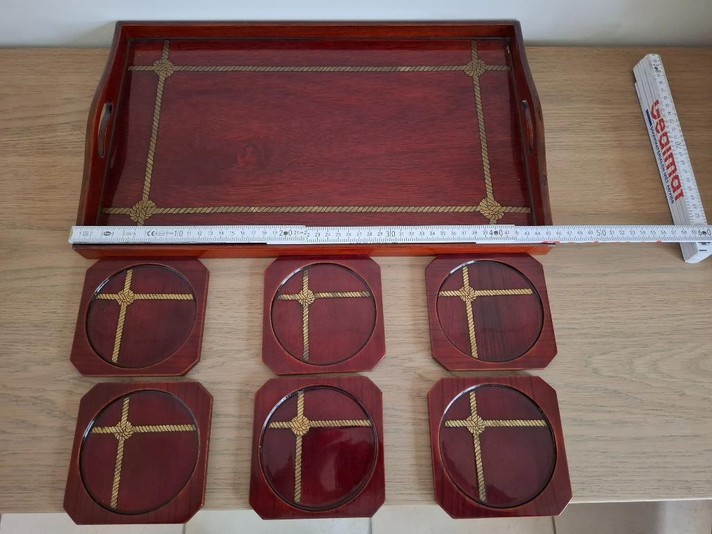 mooi dienblad met onderleggers, Huis en Inrichting, Ophalen, Zo goed als nieuw