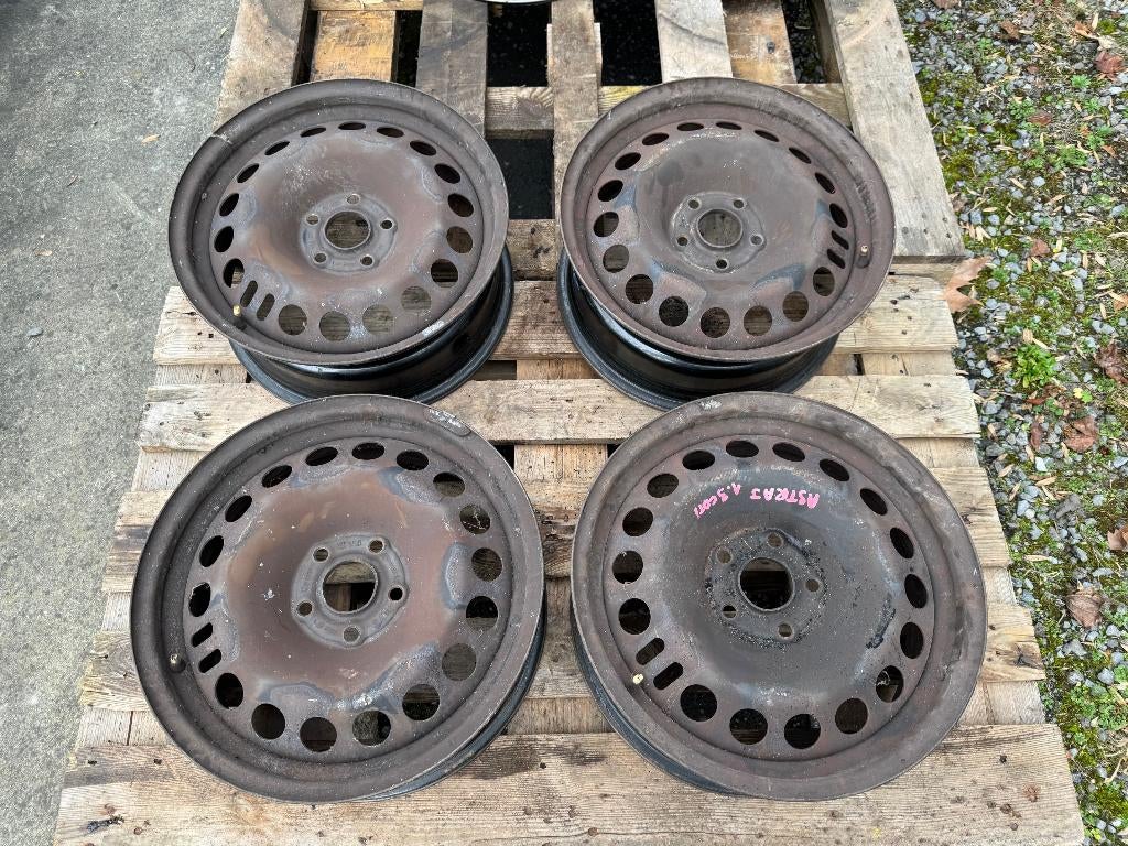 4 Opel Astra J 16 inch plaatmetalen velgen, Ophalen, Gebruikt, Opel