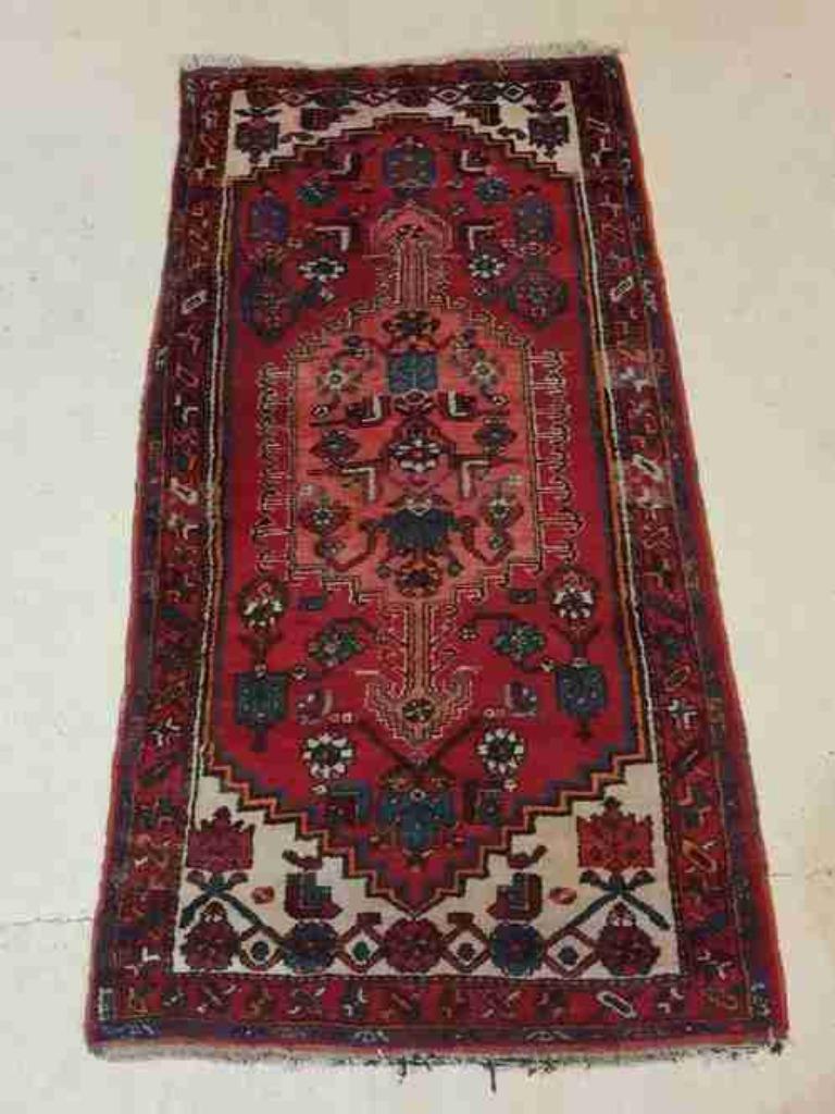 Perzisch tapijt rood koraalrood blauw 199/106, Ophalen of Verzenden