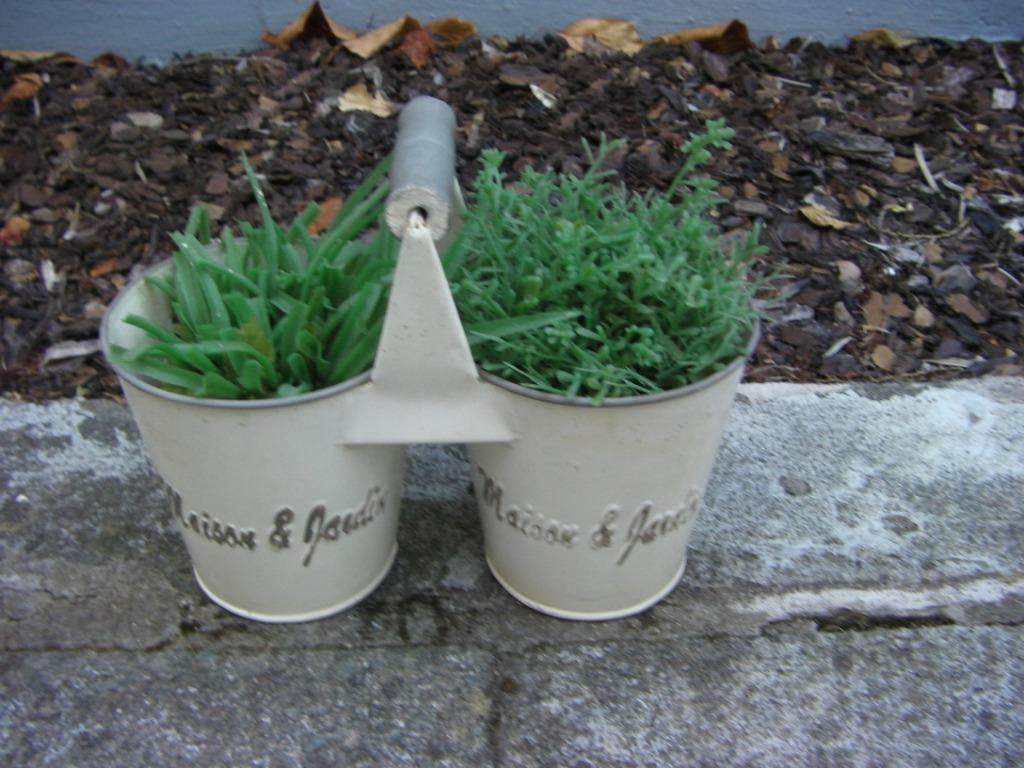 double pot déco jardin, Jardin & Terrasse, Enlèvement ou Envoi, Moins de 25 cm, Rond, Utilisé