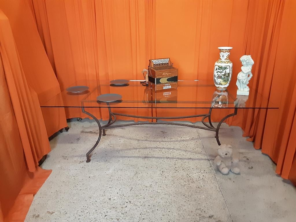 table design table verre décoration magasin verre métal, Antiquités & Art, Enlèvement