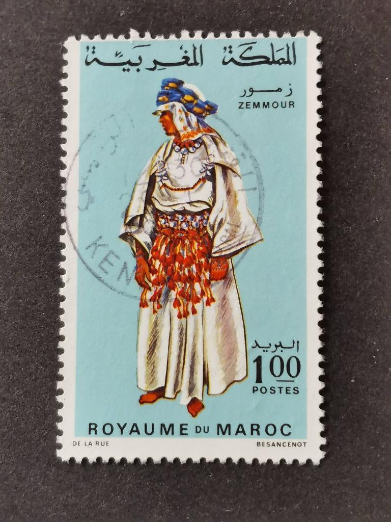 Marokko 1968 - traditionele klederdracht - Zemmour, Ophalen of Verzenden, Marokko, Gestempeld