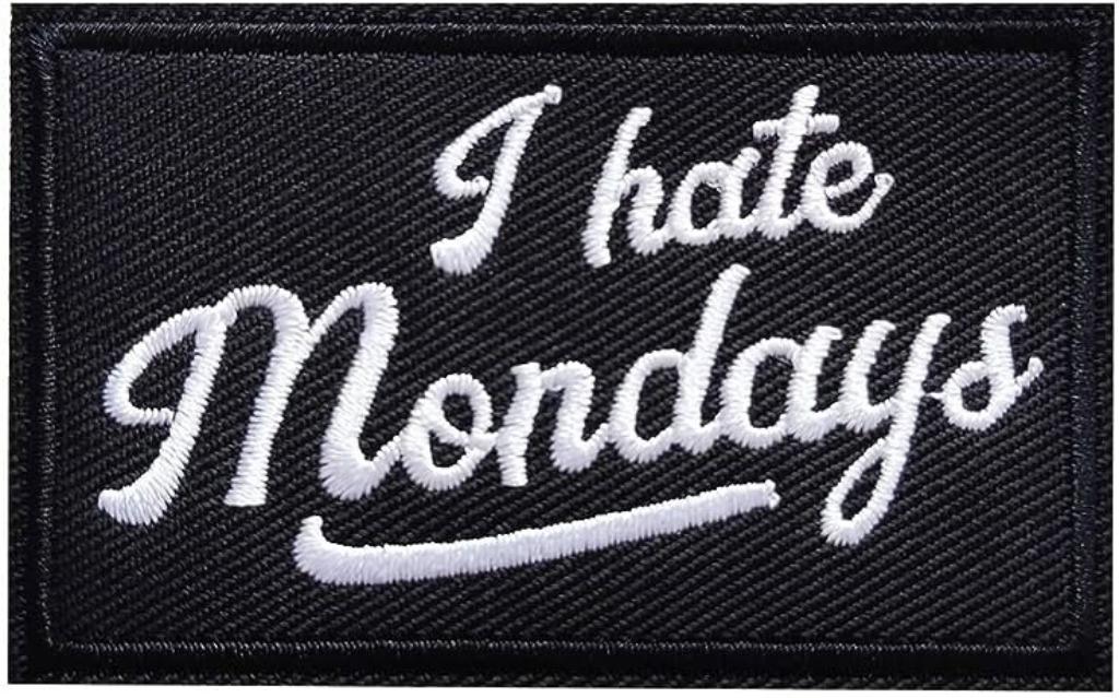 Patch biker - I hate Mondays - 78 x 50 mm, Ophalen of Verzenden, Nieuw, Hotfix applicaties