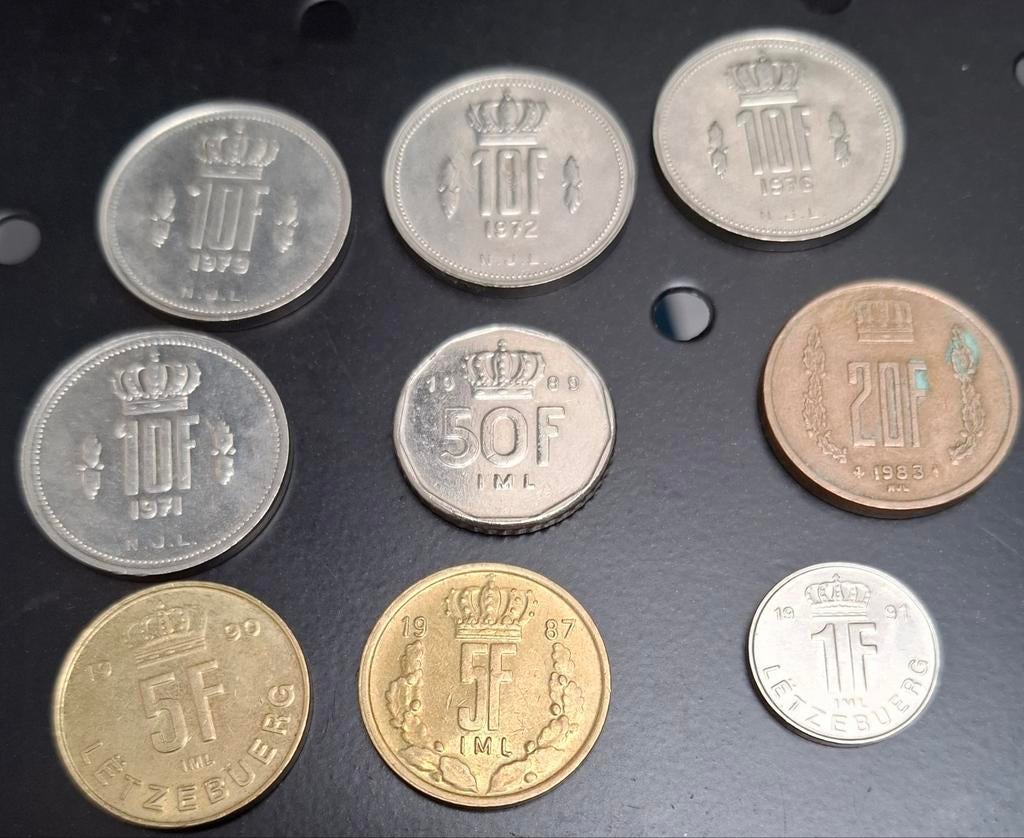 Lot de 9 pièces du Luxembourg, Enlèvement ou Envoi, Autres pays, Monnaie en vrac