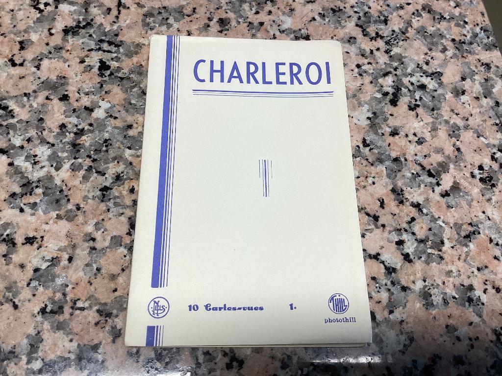 Carte avec 10 cartes postales de CHARLEROI, Enlèvement ou Envoi, 1920 à 1940, Non affranchie, Hainaut