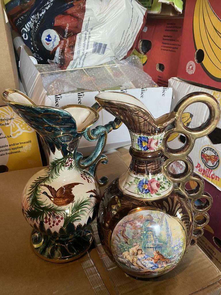 Paire de2 ancien vase signature becquet excellent état