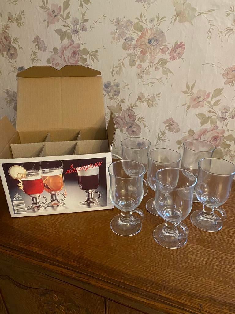 6 Thee / Koffie Durobor glazen, Ophalen of Verzenden, Nieuw