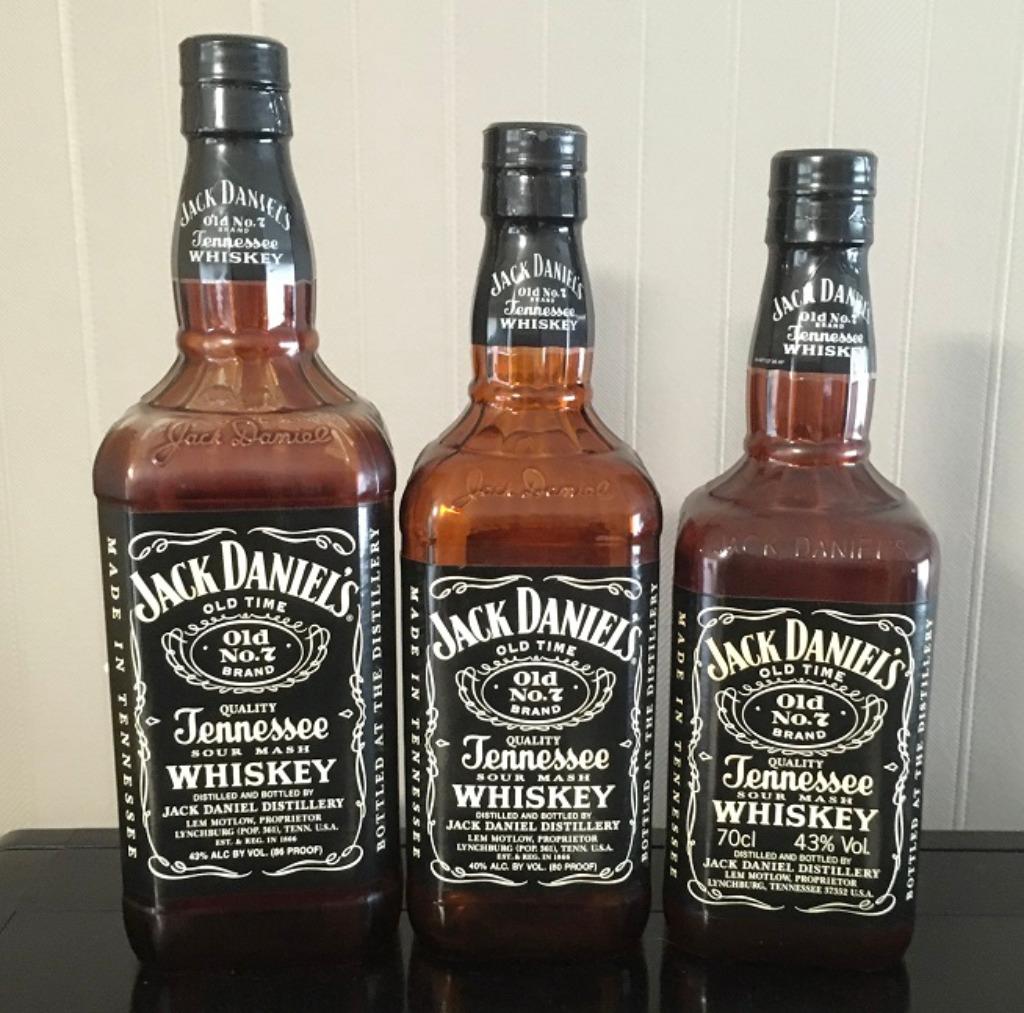 Jack Daniels : set van 3 Display bottles 1L - 750ml - 70cl, Ophalen, Zo goed als nieuw