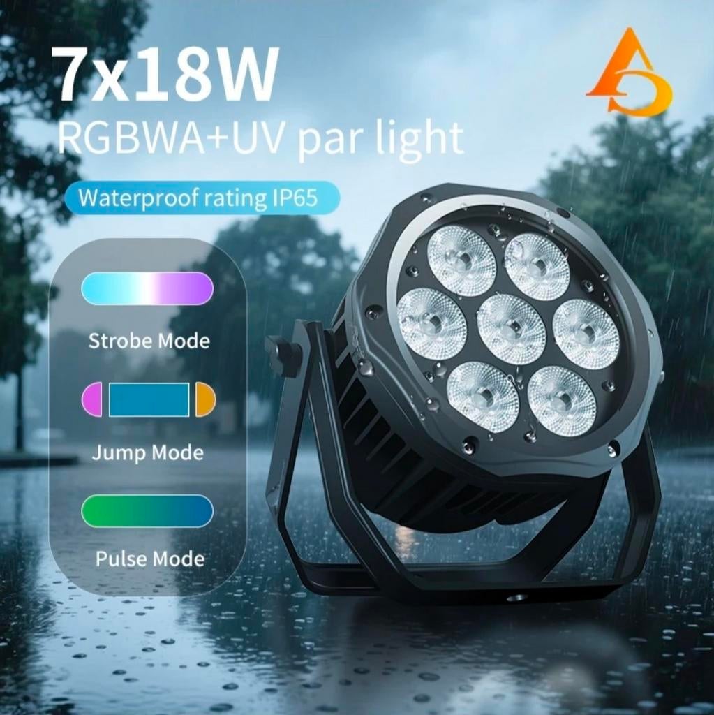 Led par IP65 7 x 18 watt RGBWAUV, Ophalen of Verzenden, Nieuw