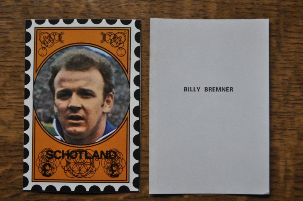 VANDERHOUT PLAATJE WORLD CUP 70 BILLY BREMNER, Enlèvement ou Envoi, Comme neuf, Image