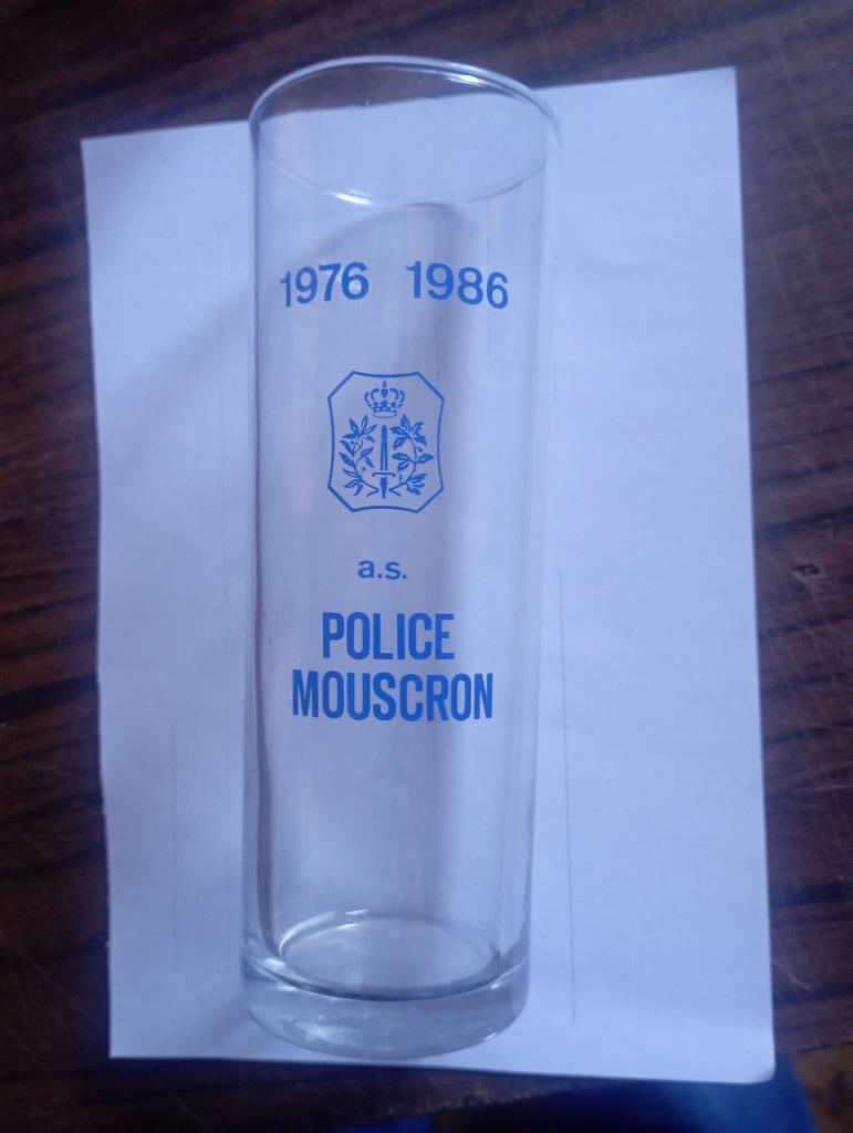 Glass a.s. Politie van Moeskroen 1976 - 1986, Ophalen, Gebruikt, Frisdrankglas