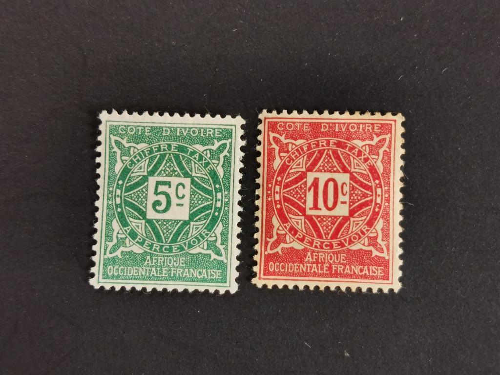 Côte d'Ivoire 1914 - timbres fiscaux, Enlèvement ou Envoi, Non oblitéré