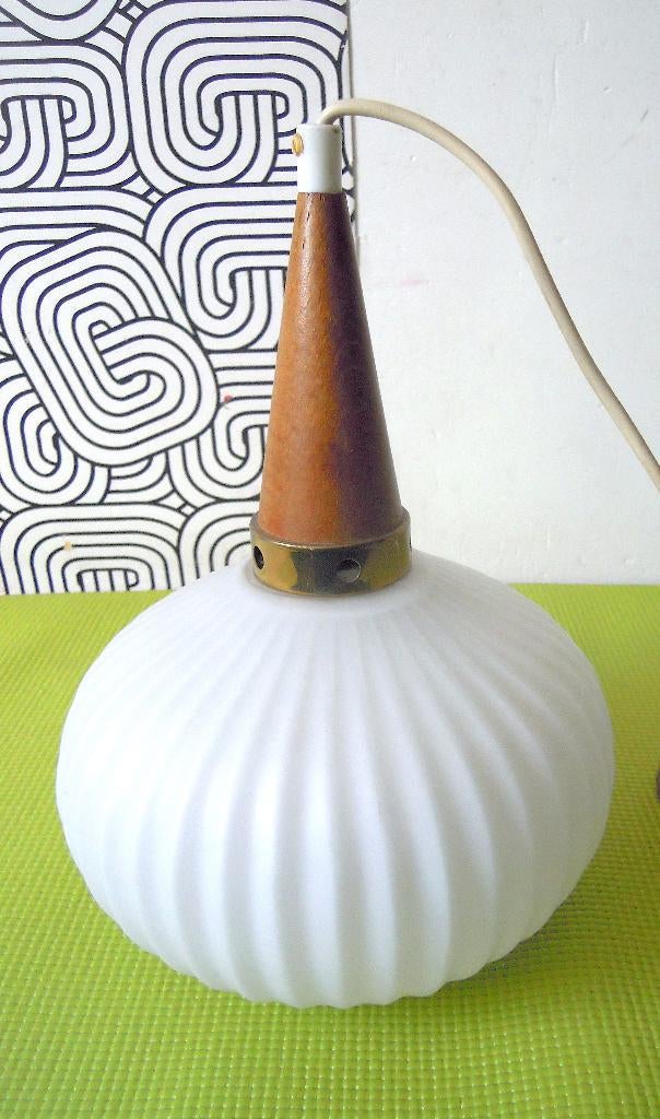 Lampe suspendue vintage en opaline Kalff ?, Enlèvement ou Envoi