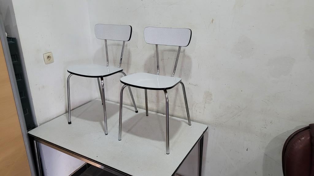 Deux chaises en formica vintage années 60 70 en parfait état, Enlèvement ou Envoi, Comme neuf, Deux