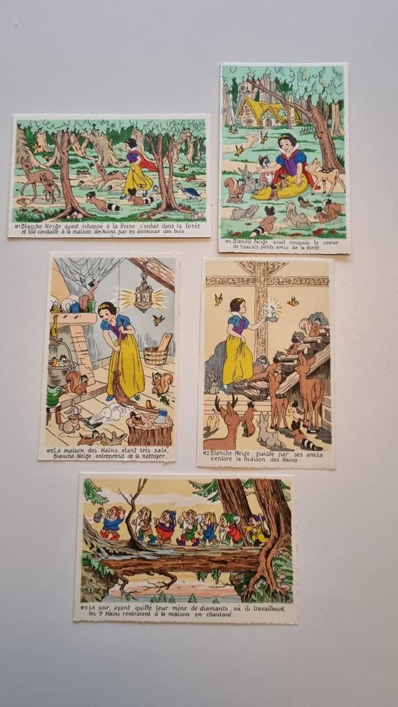 serie van 12 oude postkaarten Blanche Neige, Verzamelen, Ophalen of Verzenden, Mickey Mouse